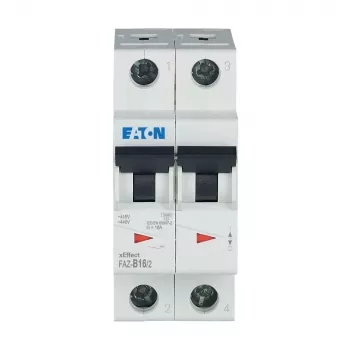 Întrerupător automat de protecție a circuitului (MCB) Eaton FAZ-B16/2, 2 poli, 16 A, tip B
