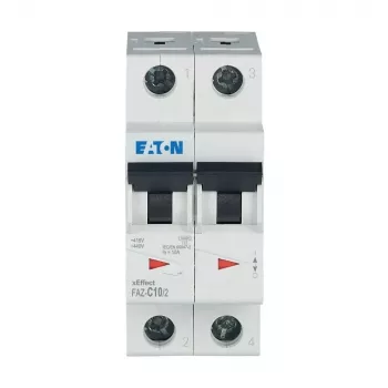 Întrerupător automat de protecție a circuitului (MCB) Eaton FAZ-C10/2, 10 A, 2 poli, tip C, 400 V AC, 10 kA 278756