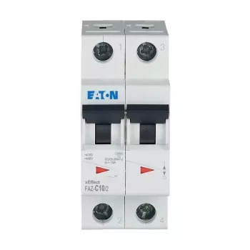 Întrerupător automat de protecție a circuitului (MCB) Eaton FAZ-C10/2, 10 A, 2 poli, tip C, 400 V AC, 10 kA 278756