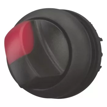 Acționare întrerupător selector Eaton M22S-WLKV-R, 2 poziții cu reținere, buton negru, inel frontal din plastic 284399