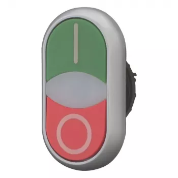Acționare dublă buton Eaton M22-DDLF-GR-X1, plată, iluminată, verde/roșu 284814