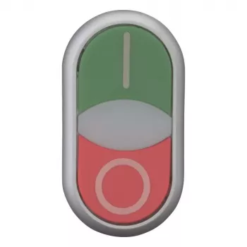 Acționare dublă buton Eaton M22-DDLF-GR-X1, plată, iluminată, verde/roșu 284814