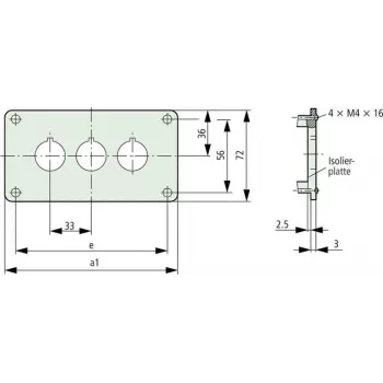 Placă de montaj Eaton M22-E4 pentru 4 dispozitive de comandă, antracit 216545