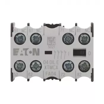 Bloc contact auxiliar EATON 04DILE, 4 NC, cu acționare pozitivă, montaj frontal, pentru contactoare DILM7-DILM38 010256