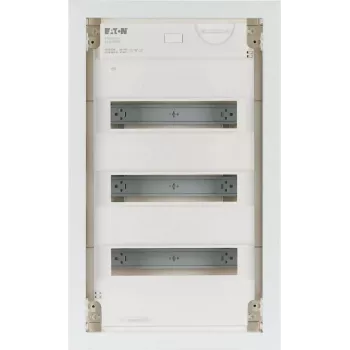 Eaton KLV-36UPP-F Flush-Mounted Distribution Board, 36 Module Units, 3 Rows, Transparent Tinted Door, White 178802
