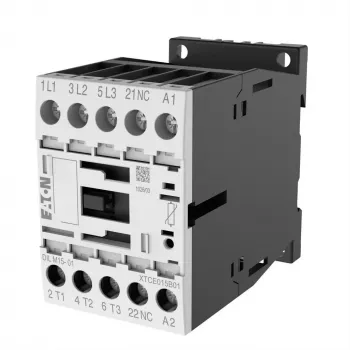 Contactor Eaton DILM15-01, 3 poli, 15 A, bobină 230 V AC, 1 contact auxiliar NC 290093