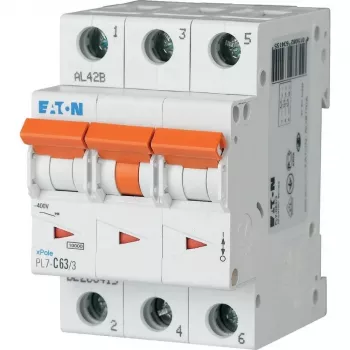 Întrerupător automat de protecție Eaton PXL-C63/3 3 pini C 63A 6kA 236432