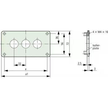 Eaton M22-E3Q carcasă de aluminiu pentru stație de comandă, gri, 3 decupaje, IP65 216544