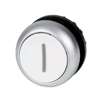 Eaton M22-DR-W-X1 acționator plat buton de presiune, alb, cu reținere, neinscripționat, lentilă rotundă, 22 mm, IP67 216634