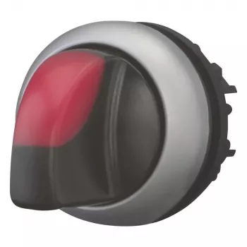 Eaton M22-WLK3-R acționator întrerupător rotativ iluminat, 3 poziții, buton rotativ roșu, 22,5 mm
