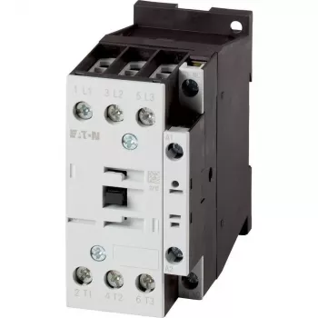 Eaton DILM32-01(RDC24) contactor de putere, 3 poli, 32 A, bobină 24-27 V DC, contact auxiliar 1 NC 277306