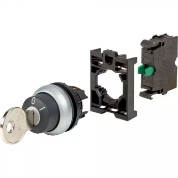 Acționare întrerupător cu cheie Eaton M22-WS-K10-BVP, inel frontal din plastic, negru 110921