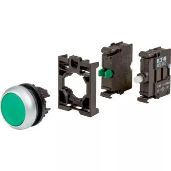 Buton de presiune iluminat Eaton M22-DL-G-K10LED-BVP, inel frontal din plastic 110930