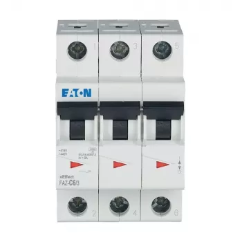 Întrerupător automat miniatural (MCB) Eaton FAZ-C6/3 6 A cu 3 poli, caracteristică C, 6 kA 278867