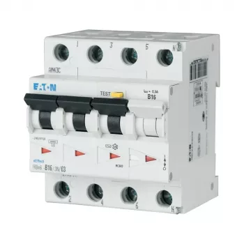 Întrerupător diferențial Eaton 16 A 100 mA LS C 3p+N FI A (170929)