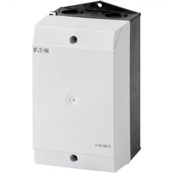 Carcasă goală Eaton CI-K 206882 pentru montaj pe șină DIN, 100 x 160 x 100 mm, gri deschis (RAL 7035) / neagră (RAL 9005)
