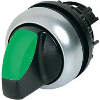 Buton selector iluminat Eaton M22-WRLK-G, 2 poziții, cu reținere, negru/verde/argintiu 216827