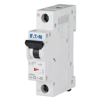 Întrerupător automat de protecție Eaton FAZ-C2/1-DC, 1 pol, 2 A, caracteristică C, 220 V DC, 10 kA 279122