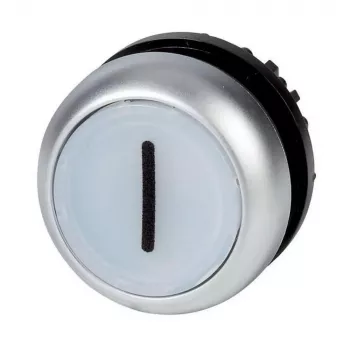Întrerupător cu buton Eaton M22-DL-W-X1, negru/metalic/alb 216942