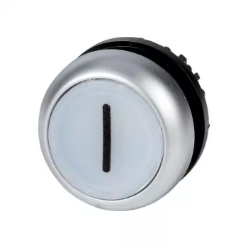 Întrerupător cu buton Eaton M22-DL-W-X1, negru/metalic/alb 216942