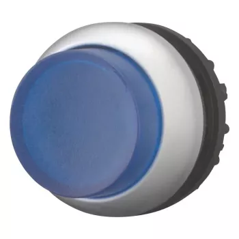 Întrerupător cu buton Eaton M22-DLH-B, negru/albastru/metalic 216973