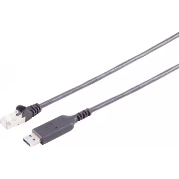 S CONN MAXIMUM CONNECTIVITY USB-A to RJ45 Gigabit Ethernet Adapter Cable, 2 m, Black 13-52035