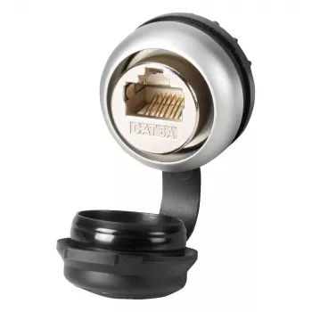 Interfață de date RJ45 Eaton M22-RJ45-CAT6A RMQ Titan pentru montaj în panou, Cat.6A, negru Y7-400122