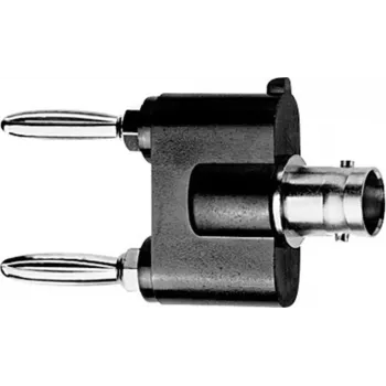 Adaptor de măsurare Telegärtner BNC mamă la fișe banane 4 mm, negru/argintiu J01008A0620