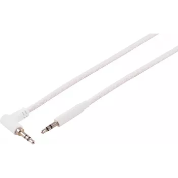 Cablu audio S CONN MAXIMUM CONNECTIVITY 3,5mm cotit la drept TRS, alb, 2m 14-07036