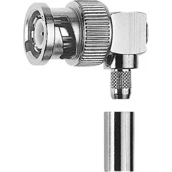 Ștecher de cablu BNC în unghi Telegärtner J01000A0033, crimpare/lipire, G08, 50 Ohm, pentru RD-316