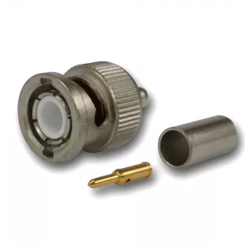 Ștecher BNC pentru crimpare Telegärtner, 50 Ohm, pentru RG-58 C/U, nichel/auriu, 4 GHz J01000L1255Z