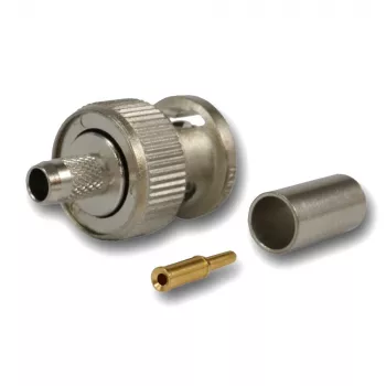 Ștecher BNC pentru crimpare Telegärtner, 50 Ohm, pentru RG-58 C/U, nichel/auriu, 4 GHz J01000L1255Z