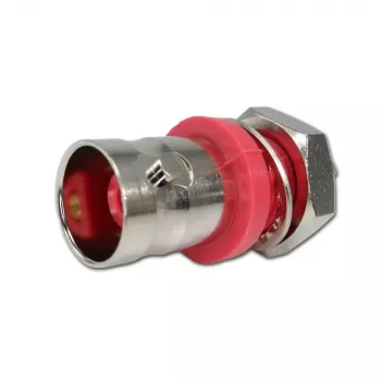 Mufă BNC de perete Telegärtner, izolată, 50 Ohm, flanșă izolatoare roșie, Z01 - 1 bucată (J01001C0043)