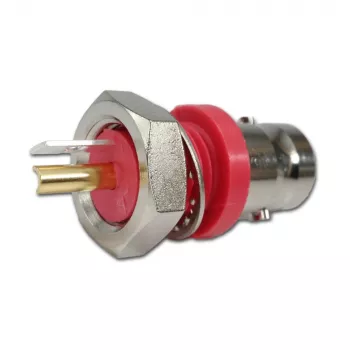 Mufă BNC de perete Telegärtner, izolată, 50 Ohm, flanșă izolatoare roșie, Z01 - 1 bucată (J01001C0043)
