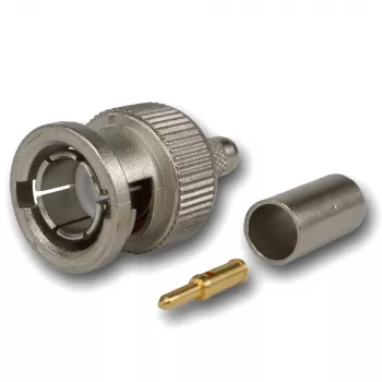 Conector BNC tată pentru crimpare Telegärtner, 75 Ohm, pentru RG59/RG62/RG179/RG187/RG316 J01002A0030