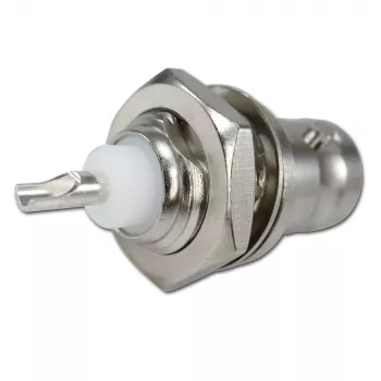Mufă BNC de perete Telegärtner, 50 Ohm, conductor interior argintat, UG-1094/U (J01001B0615Z)