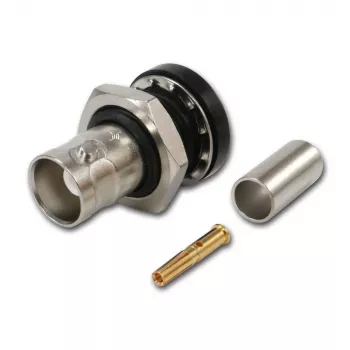 Mufă de cablu BNC pentru crimpare Telegärtner, G01, 50 Ohm, crimpare/crimpare, flanșă izolată, A1305, Z04, G01 (RG-58 C/U) - 5 bucăți