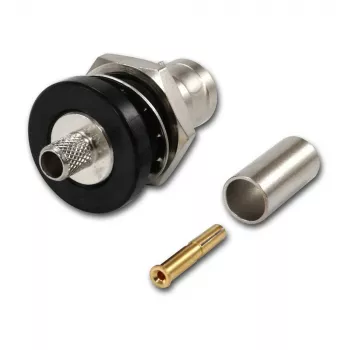 Mufă de cablu BNC pentru crimpare Telegärtner, G01, 50 Ohm, crimpare/crimpare, flanșă izolată, A1305, Z04, G01 (RG-58 C/U) - 5 bucăți