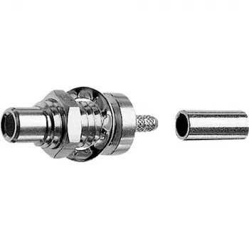 Conector SMC Telegärtner, pentru montaj, 50 Ohm, lipire, corp nichelat, contact central aurit J01170A0151