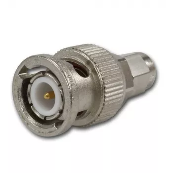 Adaptor coaxial BNC tată la SMA tată Telegärtner, 50 Ohm, DC-4 GHz, alamă nichelată J01008A0018