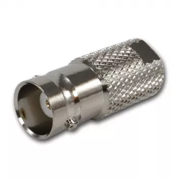 Adaptor coaxial TELEGÄRTNER J01008F0068 BNC mamă la FME tată, 50 Ohm, drept, alamă nichelată