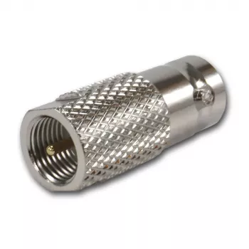 Adaptor coaxial TELEGÄRTNER J01008F0068 BNC mamă la FME tată, 50 Ohm, drept, alamă nichelată