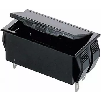Suport de baterii Bopla pentru 2 celule AA (Mignon), conector bloc 9V, lame de lipit, 65 x 37 x 21,5 mm, negru 46300000