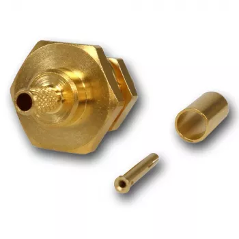 Conector mufă SMA mamă cu sertizare pentru montaj Telegärtner pentru RG-316/U, aurit, 50 Ohm, DC-6 GHz J01151A0001Z