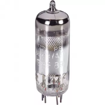 Tub electronic vidat SIEMENS EBF 89 = 6 DC 8 duodiodă-pentodă cu mu variabil, soclu Noval, 9 pini