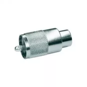 Conector tată cablu UHF Telegärtner PL259 pentru RG-213/U, izolație PTFE, alamă nichelată, pachet de 5 J01040B0602