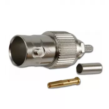 Mufă mamă cablu BNC Telegärtner cu crimpare G04 75 Ohm pentru RG-179B/U, pachet de 5 J01003B0021