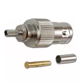 Mufă mamă cablu BNC Telegärtner cu crimpare G04 75 Ohm pentru RG-179B/U, pachet de 5 J01003B0021
