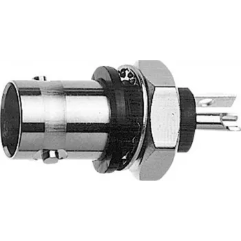 Mufă mamă BNC Telegärtner pentru panou, izolată 50 Ohm, flanșă izolatoare albastră, seria Z01 J01001B0043