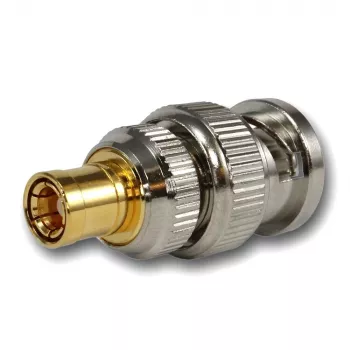 Adaptor coaxial TELEGÄRTNER BNC tată la SMB mamă, 50 Ohm, drept, alamă nichelată J01008F0030